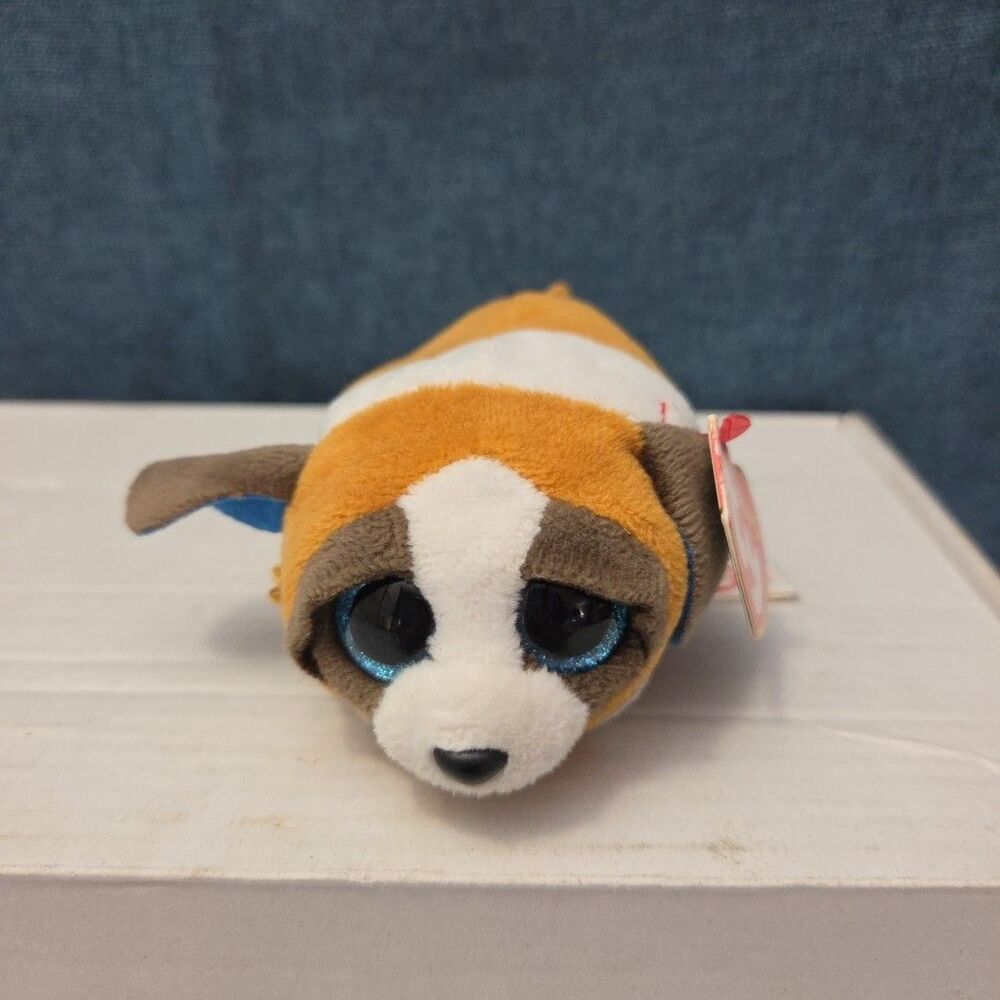 Ty Teenie Tys Gypsy St Bernard Dog Stackable Plush Blue Glitter Eyes MWMT 42205 - Picture 6 of 16